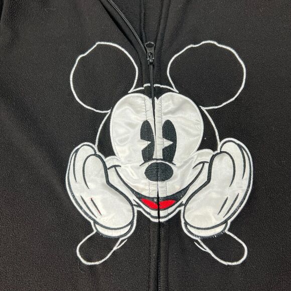 Disney Mickey One Piece Pajama Youth Girls S Small Zip Front Footless Hooded PJs - Picture 5 of 13